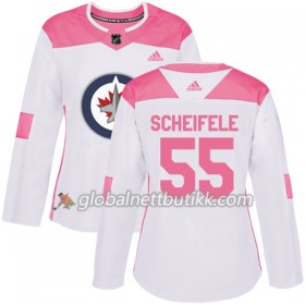 Winnipeg Jets Hockeydrakt Mark Scheifele 55 2017-2018 Hvit Rosa Fashion Adidas Authentic - Dame